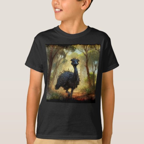 Emu and Australian Outback Forest T_Shirt