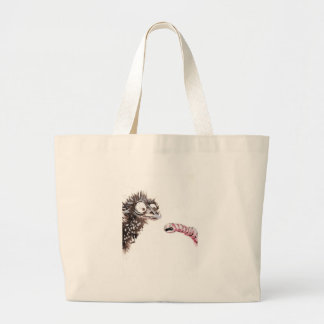 Emu and Worm Large Tote Bag