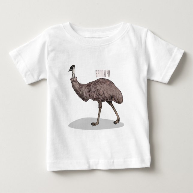 Emu bird cartoon illustration  baby T-Shirt (Front)