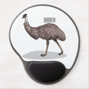 Emu bird cartoon illustration gel mouse pad