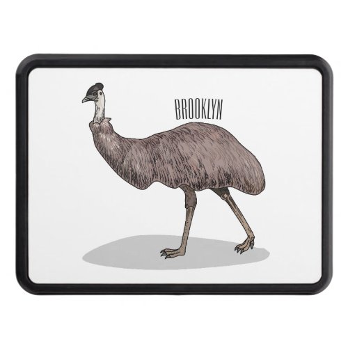 Emu bird cartoon illustration  hitch cover