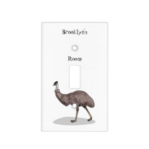Emu bird cartoon illustration light switch cover