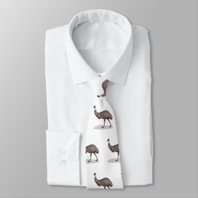 Emu bird cartoon illustration  neck tie (Tied)