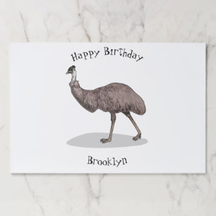 Emu bird cartoon illustration paper pad