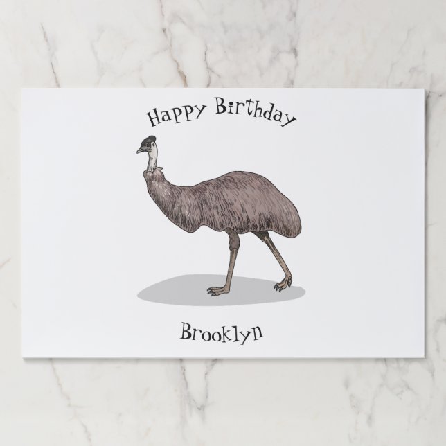 Emu bird cartoon illustration paper pad (Front)
