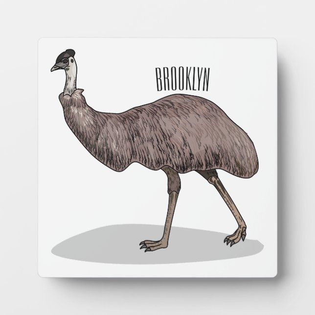 Emu bird cartoon illustration  plaque (Front)