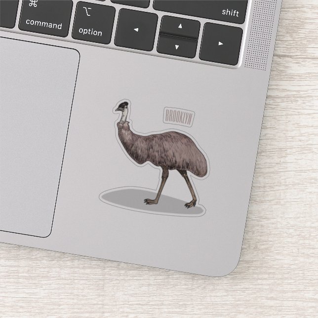 Emu bird cartoon illustration  sticker (Detail)