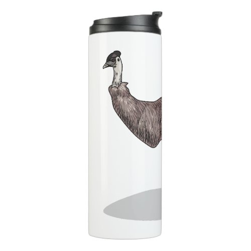 Emu bird cartoon illustration  thermal tumbler