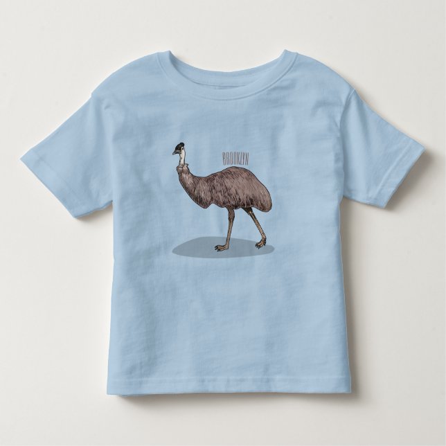 Emu bird cartoon illustration  toddler t-shirt (Front)