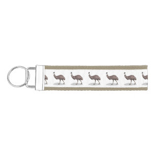Emu bird cartoon illustration wrist keychain