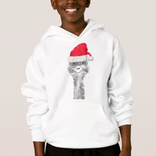 Emu Bird Funny Humor Ostrich Emo Animal Xmas Santa Hoodie