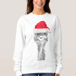 Emu Bird Funny Humor Ostrich Emo Animal Xmas Santa Sweatshirt