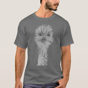 Emu Birds Funny Humor Ostrich Emo Animal grey T-Shirt