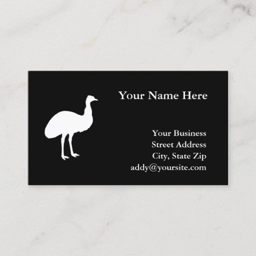 Customizable Emu Business Card Templates