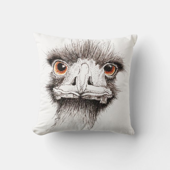 Emu by Inkspot Throw Pillow (Front)