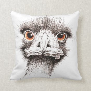 Emu By Inkspot Throw Pillow by lostlit at Zazzle
