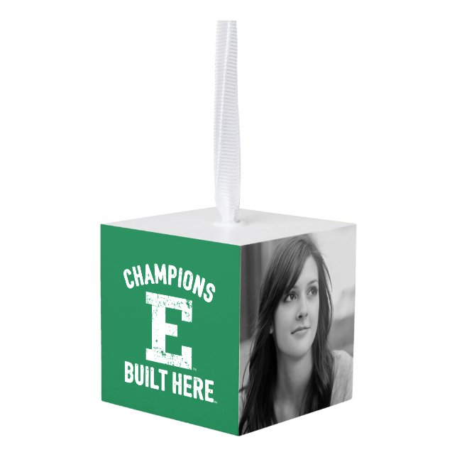 EMU - Champions Built Here Cube Ornament (Back Angled)