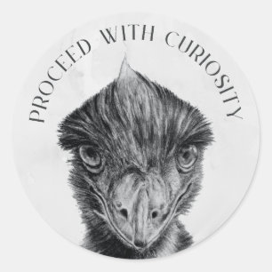 Emu Envelope Seal Sticker Proceed With Curiosity