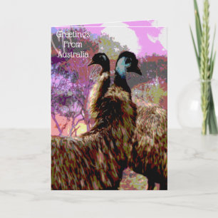 Emu Oil Painted Birthday Card, Card