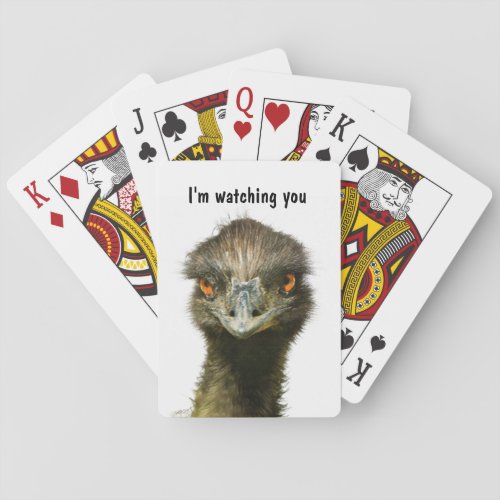 Emu Watching You Playing Cards