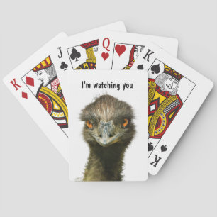 Emu Watching You Poker Cards