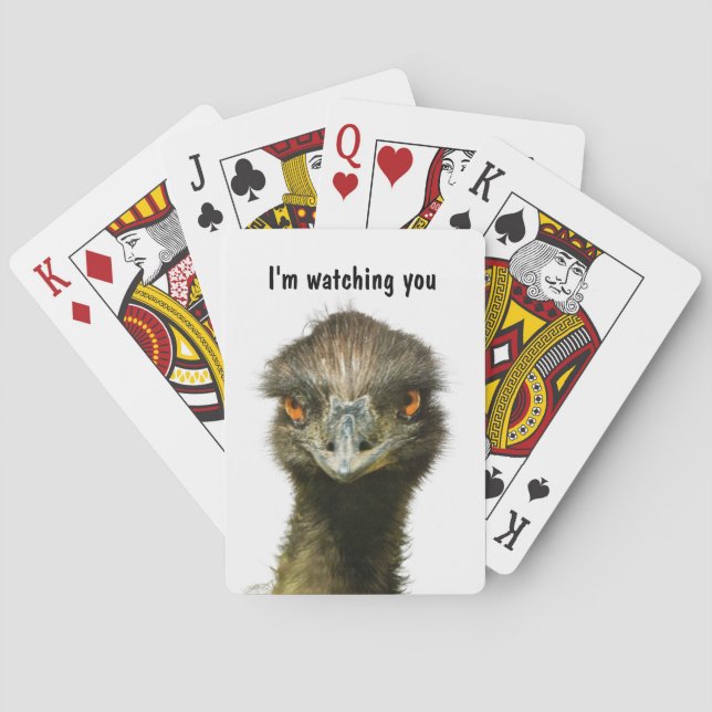 Emu Watching You Poker Cards (Back)