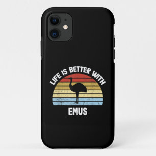Emu with German Text Das Leben ist besser iPhone 11 Case