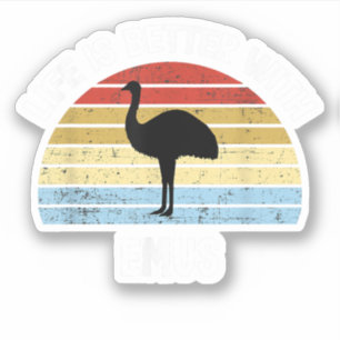 Emu with German Text Das Leben ist besser  Sticker