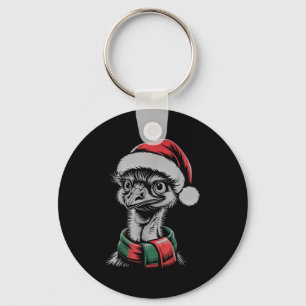 Emu Xmas Santa Hat F Christmas Costume Keychain