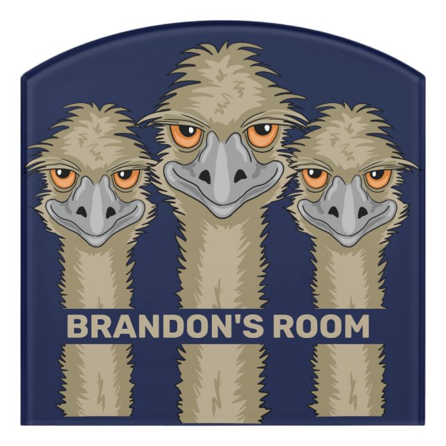 Emus Add Name Personalized Room Door Sign (Contour Front)