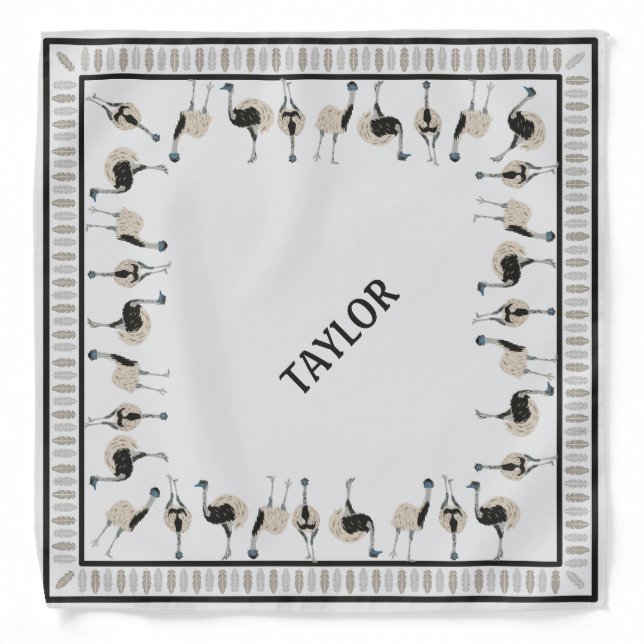 Emus Bird Lovers Personalized Bandana (Front)