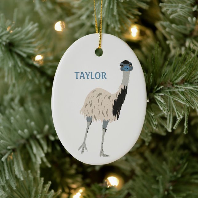 Emus Bird Lovers Personalized Ceramic Ornament (Tree)