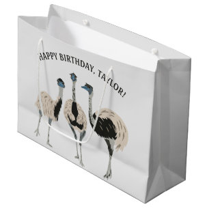 Emus Bird Lovers Personalized Large Gift Bag
