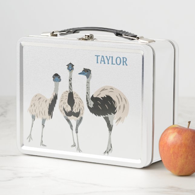 Emus Bird Lovers Personalized Metal Lunch Box (In Situ)