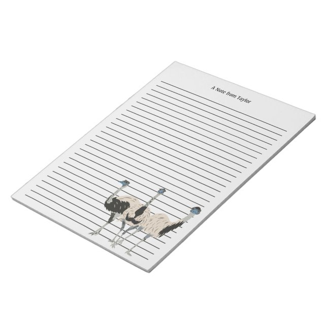 Emus Bird Lovers Personalized Notepad (Angled)