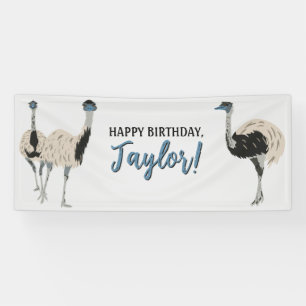 Emus Bird Lovers Personalized Party Banner