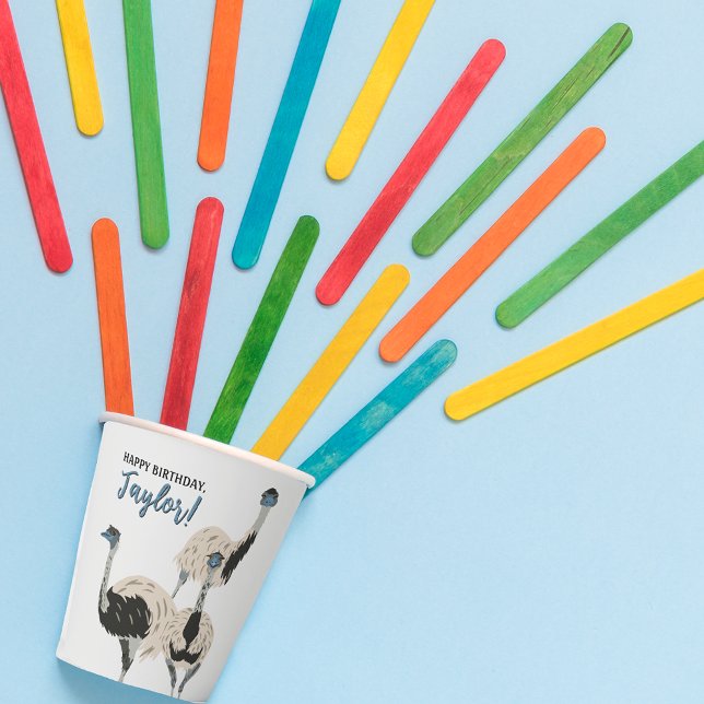 Emus Bird Lovers Personalized Party Paper Cups (Creator Uploaded)