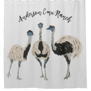 Emus Bird Lovers Personalized Shower Curtain