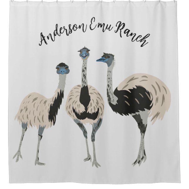 Emus Bird Lovers Personalized Shower Curtain (Front)