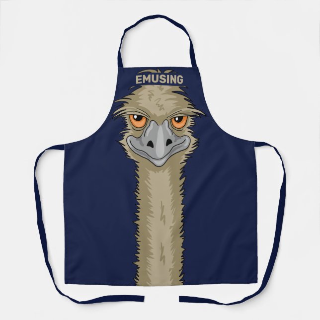 Emusing Funny Emu Pun Apron (Front)
