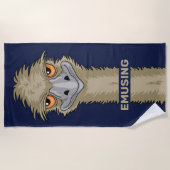 Emusing Funny Emu Pun Beach Towel (Front)