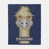 Emusing Funny Emu Pun Blue Fleece Blanket (Front)