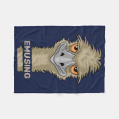 Emusing Funny Emu Pun Fleece Blanket (Front (Horizontal))
