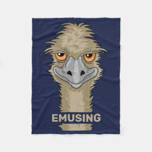 Emusing Funny Emu Pun Fleece Blanket