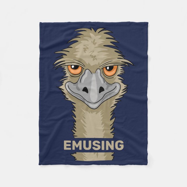 Emusing Funny Emu Pun Fleece Blanket (Front)