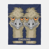 Emusing Funny Emu Pun Medium Blue Fleece Blanket (Front)