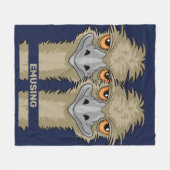 Emusing Funny Emu Pun Medium Blue Fleece Blanket (Front (Horizontal))