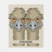 Emusing Funny Emu Pun Medium Brown Fleece Blanket (Front)