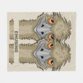 Emusing Funny Emu Pun Medium Brown Fleece Blanket (Front (Horizontal))