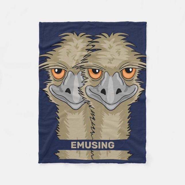 Emusing Funny Emu Pun Small Fleece Blanket (Front)
